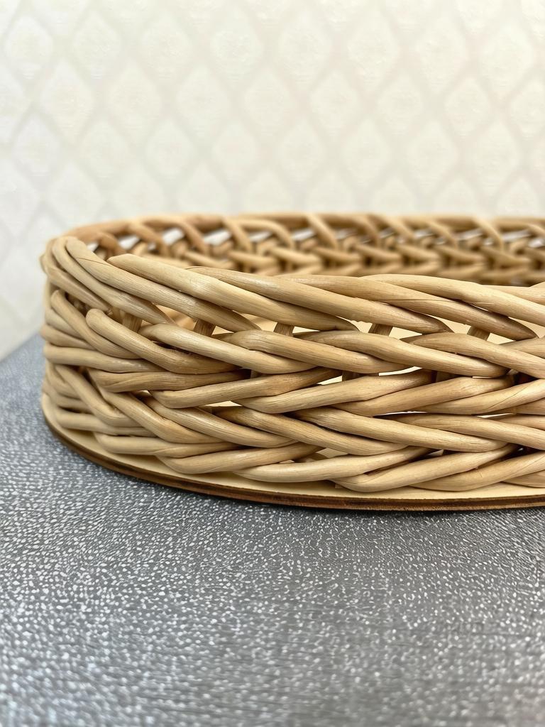 Сухарница из влагостойкой бумажной лозы, 25×15×5 см, ручная работа, светло‑бежевый цвет. — фото 2