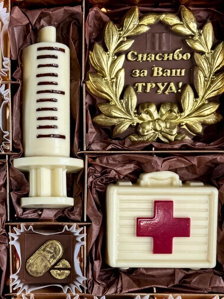Шоколадный набор ручной работы «Аптечка счастья» — трогательный и вкусный способ сказать «спасибо» врачу, медсестре или любому представителю благородной медицинской профессии. — фото 2