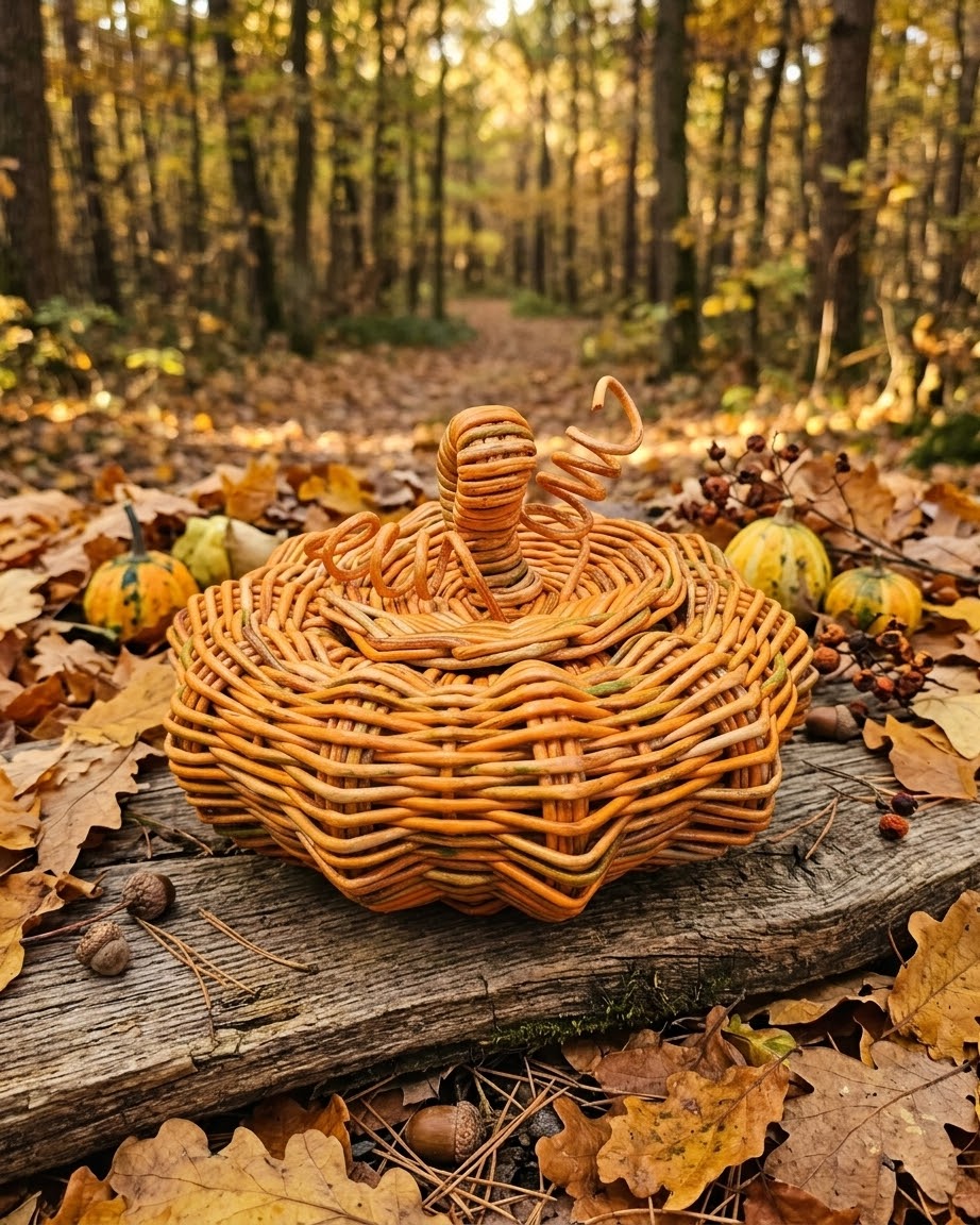 🎃 Плетеная тыква-шкатулка «Хранительница тайн» — фото 2