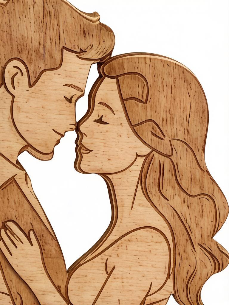 Деревянная фигурка-пазл «Влюблённая пара» - признание в чувствах без лишних слов. — фото 4